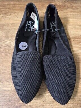 Seychelles Black Pointed Knit Slip-On Flats